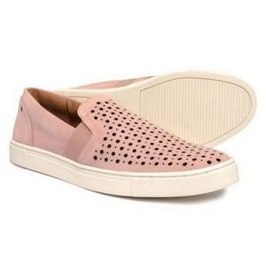 🟣 FRYE & CO. Peggy Perf Pink Suede Loafers Womens 9 M